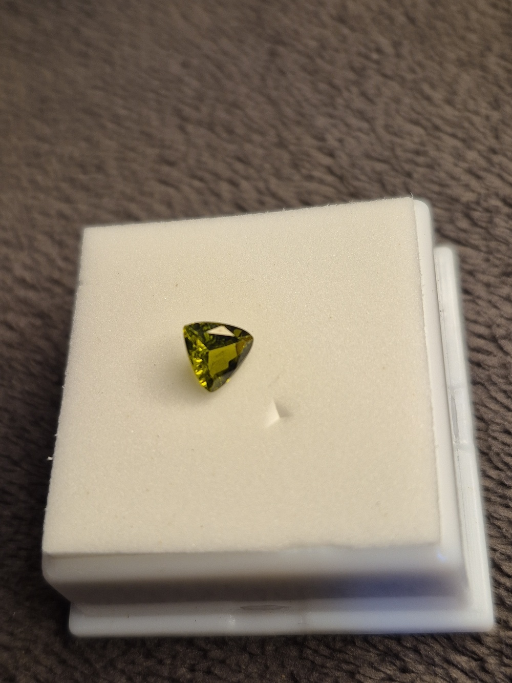 Idocrase .6ct triangle trilliant cut 6mm